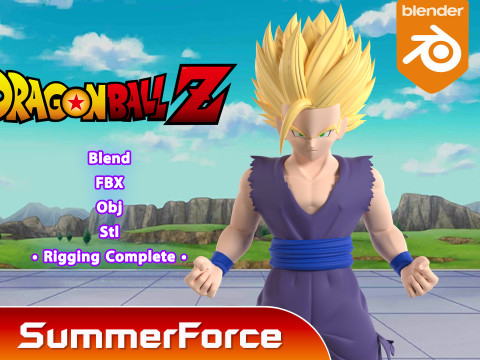 Son Gohan Super Saiyan 2 - Dragonball Z 3D Model