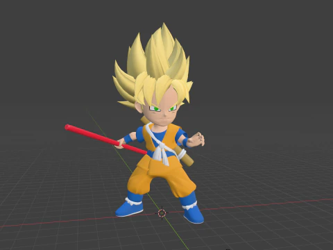 Goku Super Saiyan - Dragonball DAIMA 3D Model