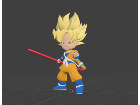 Goku Super Saiyan - Dragonball DAIMA 3D Model