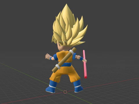 Goku Super Saiyan - Dragonball DAIMA 3D Model