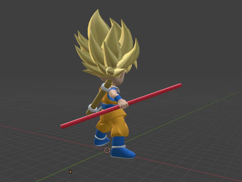 Goku Super Saiyan - Dragonball DAIMA 3D Model