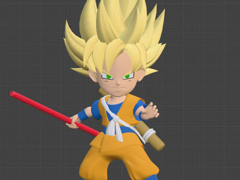 Goku Super Saiyan - Dragonball DAIMA 3D Model
