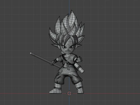 Goku Super Saiyan - Dragonball DAIMA 3D Model