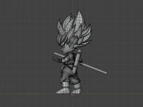 Goku Super Saiyan - Dragonball DAIMA 3D Model