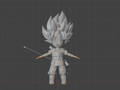 Goku Super Saiyan - Dragonball DAIMA 3D Model