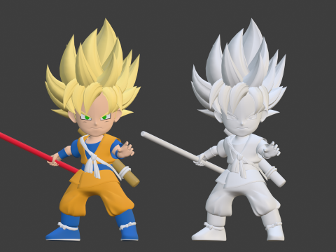 Goku Super Saiyan - Dragonball DAIMA 3D-Modell