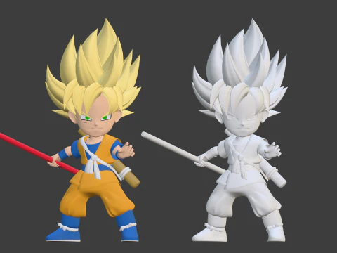 Goku Super Saiyan - Dragonball DAIMA 3D Model