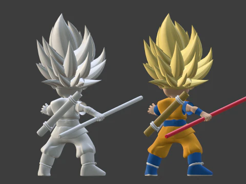 Goku Super Saiyan - Dragonball DAIMA 3D Model
