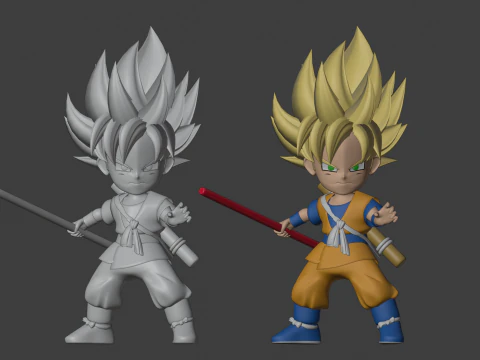Goku Super Saiyan - Dragonball DAIMA 3D Model