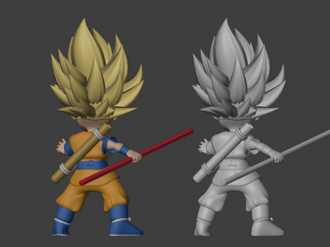 Goku Super Saiyan - Dragonball DAIMA 3D-Modell