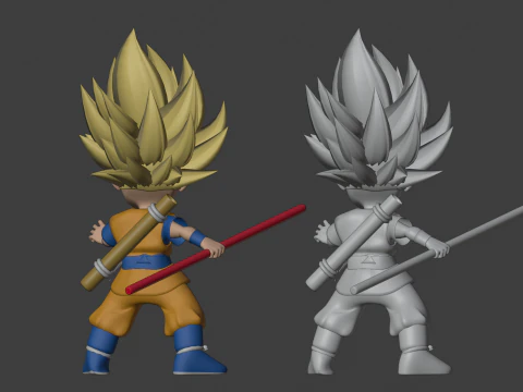 Goku Super Saiyan - Dragonball DAIMA 3D Model