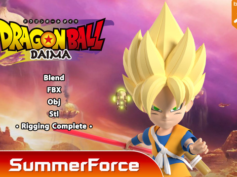 Goku Super Saiyan - Dragonball DAIMA 3D Model