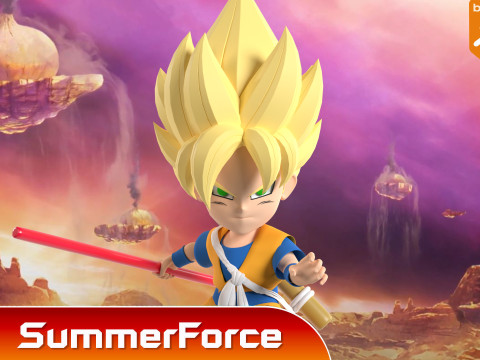 Goku Super Saiyan - Dragonball DAIMA 3D-Modell