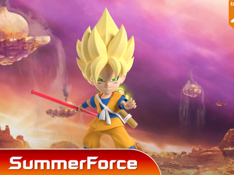 Goku Super Saiyan - Dragonball DAIMA 3D-Modell