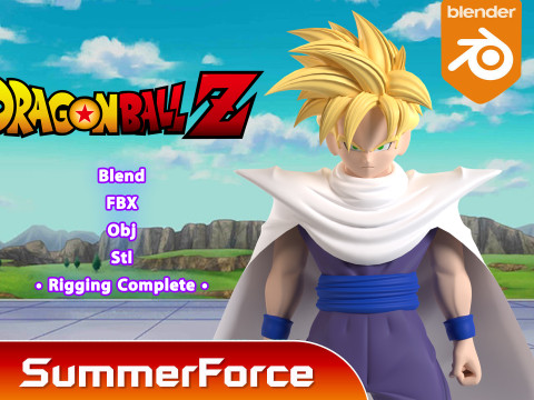 Son Gohan Super Saiyan - Dragonball Z 3D Model