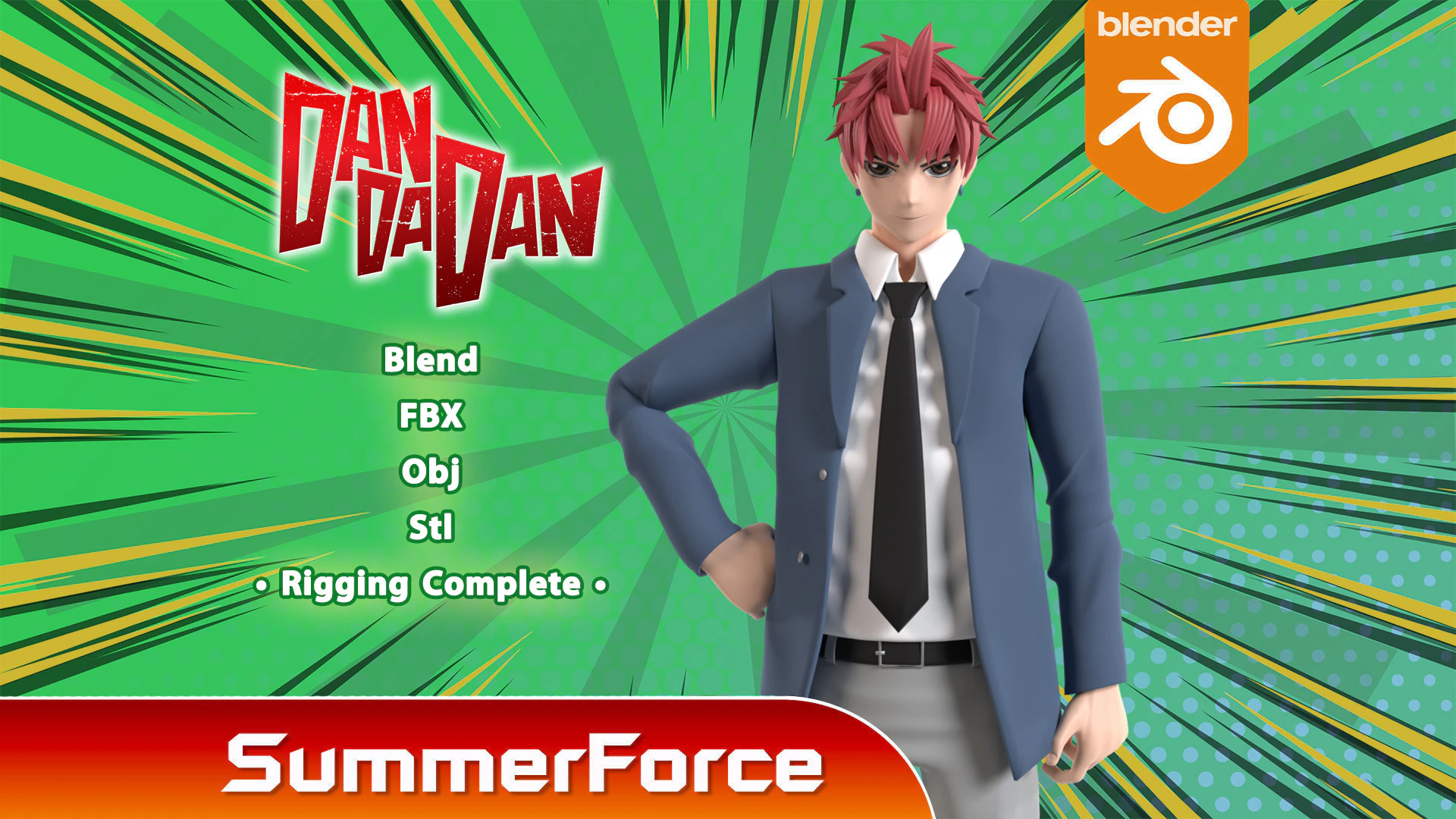 Jiji - Dandadan 3D Model .c4d .max .obj .3ds .fbx .stl .blend