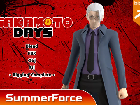 तारो सकामोटो - सकामोटो दिन 3D मॉडल