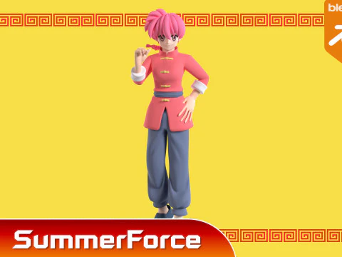 Ranma Saotome Kadın - Ranma 3D Model