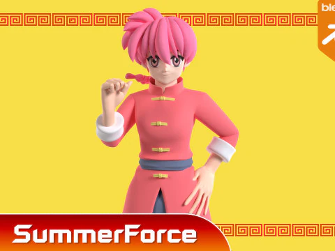 Ranma Saotome Kadın - Ranma 3D Model