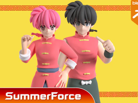 Ranma Saotome Kadın - Ranma 3D Model