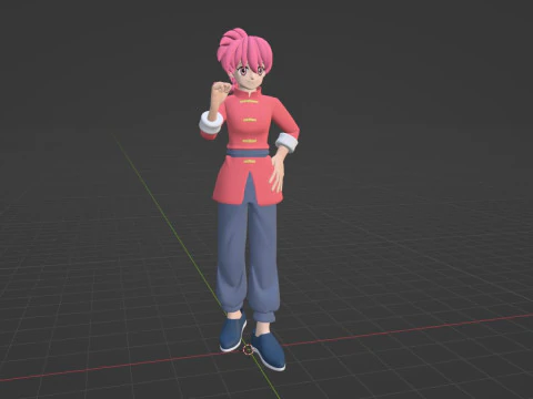 Ranma Saotome Kadın - Ranma 3D Model