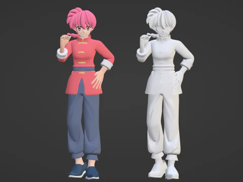 Ranma Saotome Kadın - Ranma 3D Model