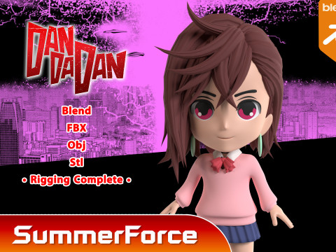Momo Ayase SD - Dandadan 3D Model