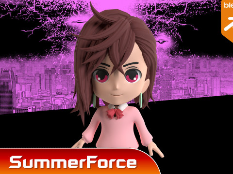 Momo Ayase SD - Dandadan 3D-Modell