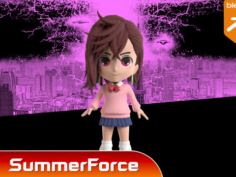 Momo Ayase SD - Dandadan 3D-Modell