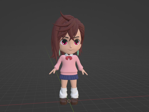 Momo Ayase SD - Dandadan 3D-Modell