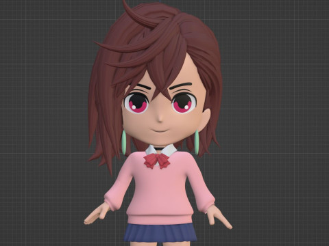 Momo Ayase SD - Dandadan 3D-Modell