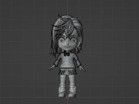 Momo Ayase SD - Dandadan 3D Model