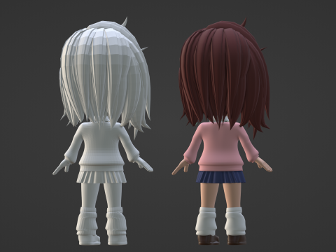 Momo Ayase SD - Dandadan 3D-Modell