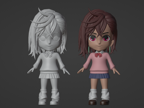 Momo Ayase SD - Dandadan 3D-Modell