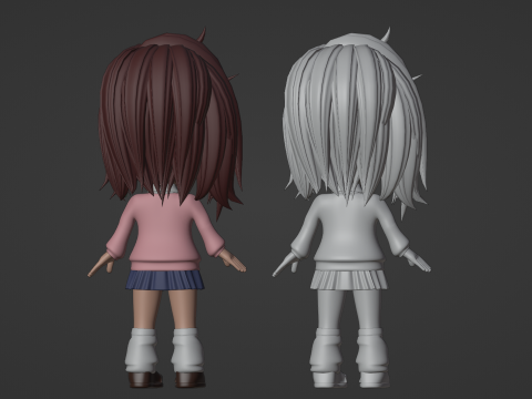 Momo Ayase SD - Dandadan 3D-Modell