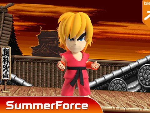 Ken SD - Street Fighter 3D Модель
