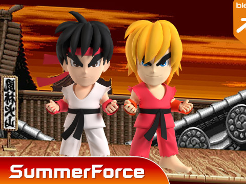Ken SD - Street Fighter 3D Модель