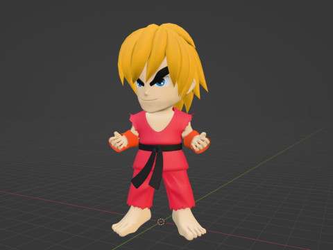 Ken SD - Street Fighter 3D Модель