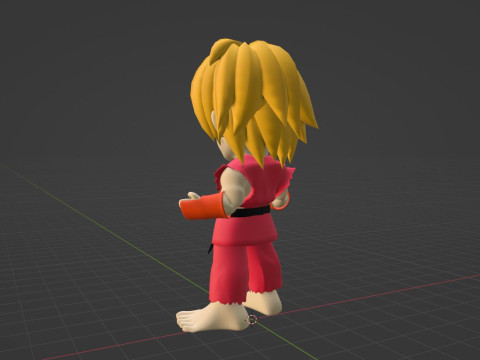 Ken SD - Street Fighter 3D Модель