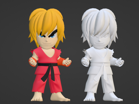 Ken SD - Street Fighter 3D Модель