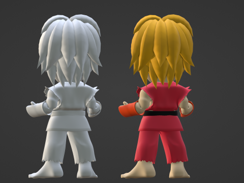 Ken SD - Street Fighter 3D Модель