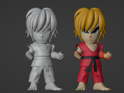 Ken SD - Street Fighter 3D Модель