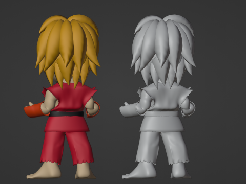 Ken SD - Street Fighter 3D Модель