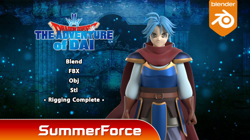 Avan - Dragon Quest The Adventure of Dai Model 3D .c4d .max .obj .3ds .fbx .stl .blend