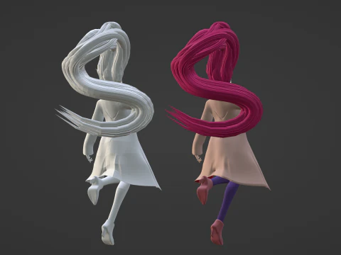 Aira Acrobatic Silky Form - Dandadan 3D Model