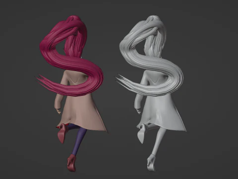 Aira Acrobatic Silky Form - Dandadan 3D Model