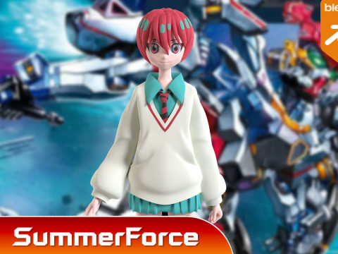 Amate Yuzuriha - Gundam GQuuuuuuX Model 3D