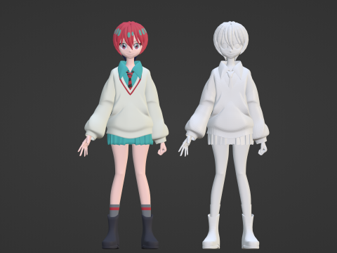 Amate Yuzuriha - Gundam GQuuuuuuX Model 3D