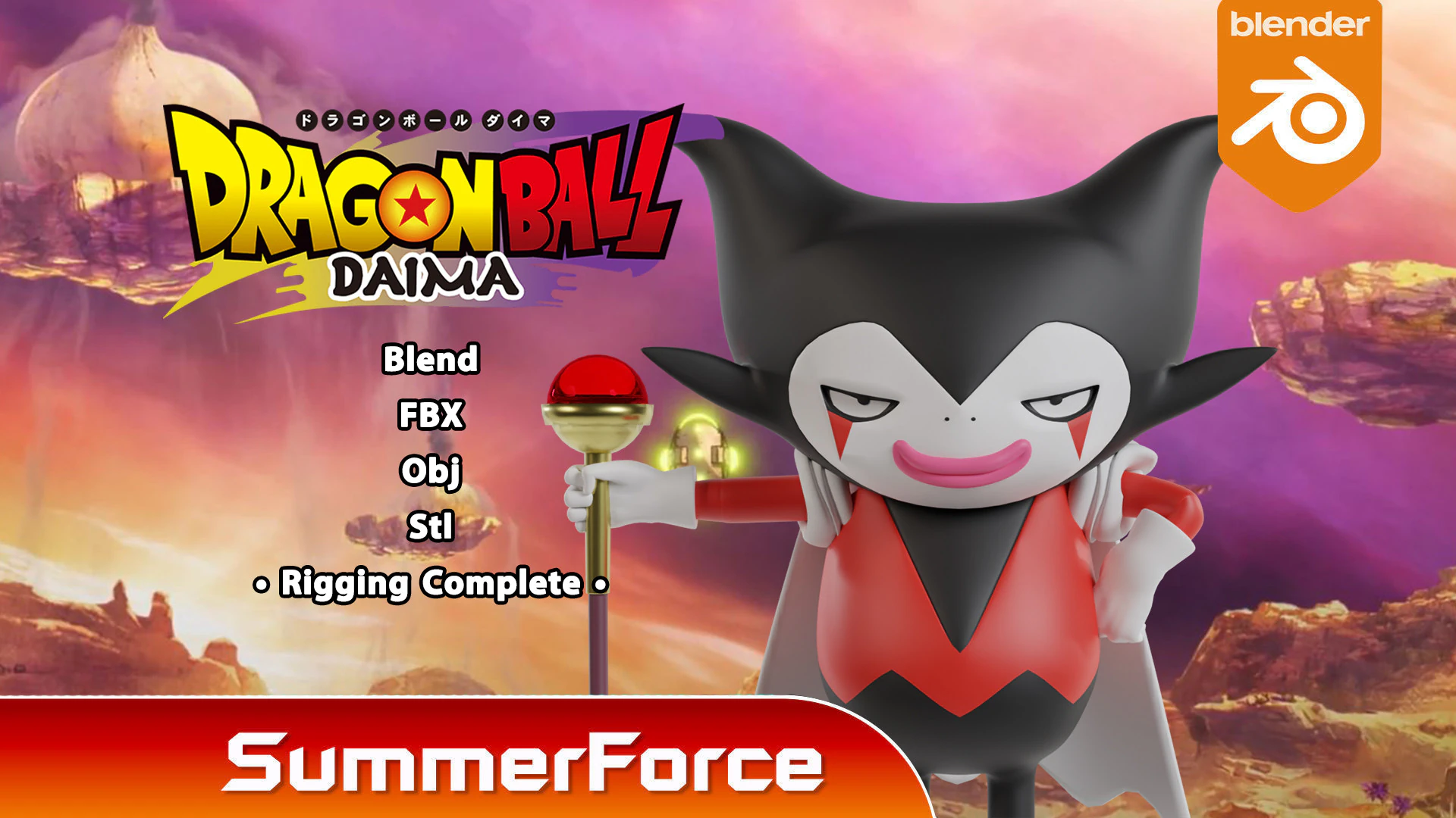 Gomah - Dragonball DAIMA 3D Model .c4d .max .obj .3ds .fbx .stl .blend 