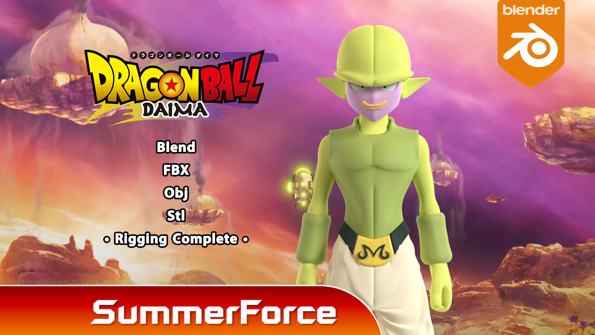 Majin Kuu - Dragonball Daima 3D Model .c4d .max .obj .3ds .fbx .stl .blend